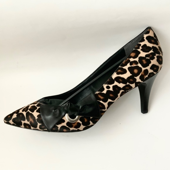 Marc Jacobs Daryl Women's Leather Pointy Toe Pump Leopard Stiletto Heel Shoes 41 - Picture 7 of 11